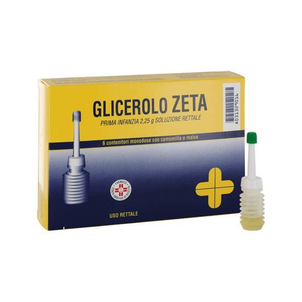 zeta farmaceutici spa glicerolo zeta prima infanzia 2,25g soluzione rettale con camomilla e malva - trattamento stitichezza occasionale (6 contenitori monodose)