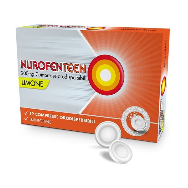 reckitt benckiser h.(it.) spa nurofen teen - 12 compresse orosolubili 200mg gusto limone - sollievo rapido per adolescenti