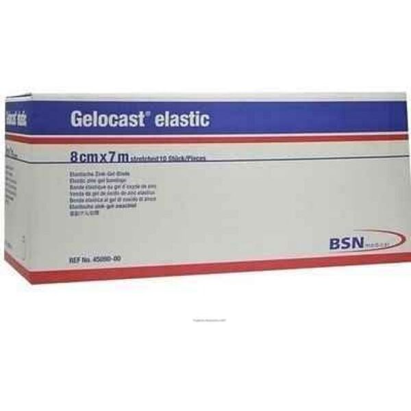 bsn medical gelocast - benda monoestensibile elastica al gel di ossido di zinco 700 x 8 cm, confezione da 10 pezzi