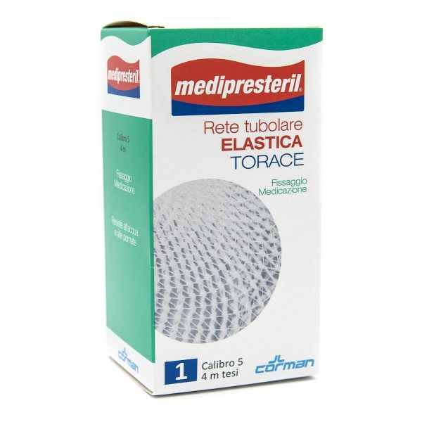 corman medipresteril rete tubolare elastica calibro 5 - 4 metri - fascia elastica toracica