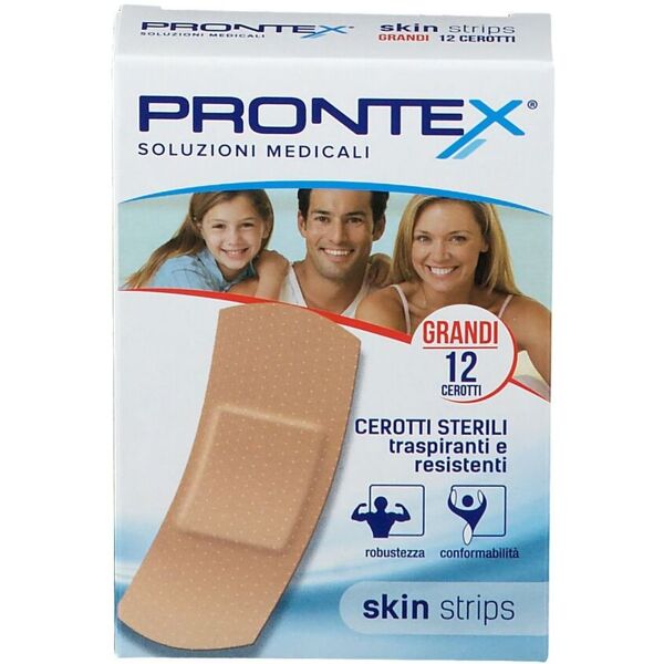 safety spa prontex skin strips cerotti sterili traspiranti e resistenti grandi 12 pezzi