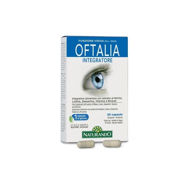 naturando oftalia integratore - capsule con mirtillo, luteina e zeaxantina - 30 capsule vegetali