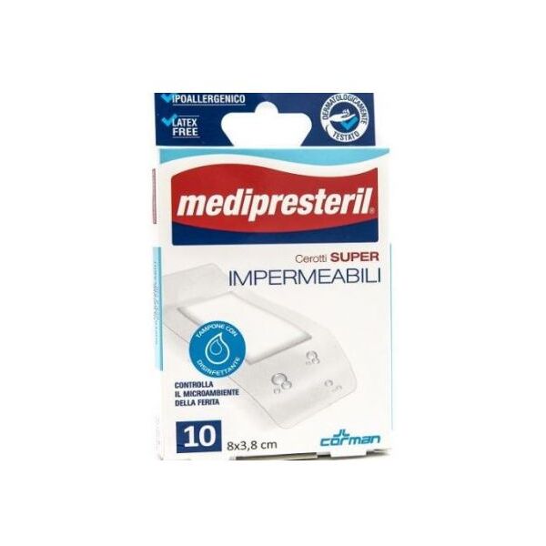 corman spa medipresteril cerotti delicati super 8x3,8cm, 10 pezzi - protezione affidabile per ferite di piccole dimensioni