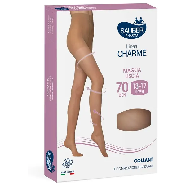 desa pharma srl collant linea charme 70 denari camel taglia 4 - compressione graduata morbida