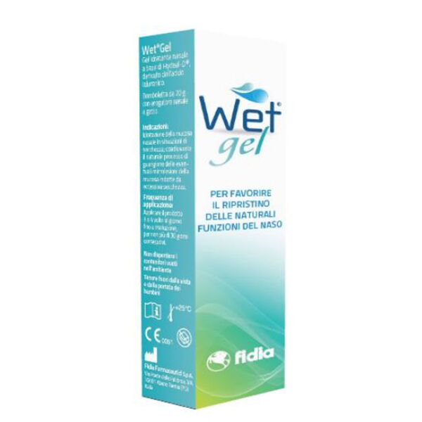 fidia farmaceutici spa wet gel - gel nasale 20ml, idratante e lenitivo per il benessere nasale