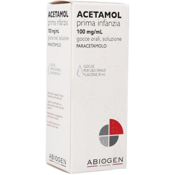 abiogen pharma spa abiogen pharma - acetamol gocce prima infanzia 100mg, trattamento per febbre e dolore