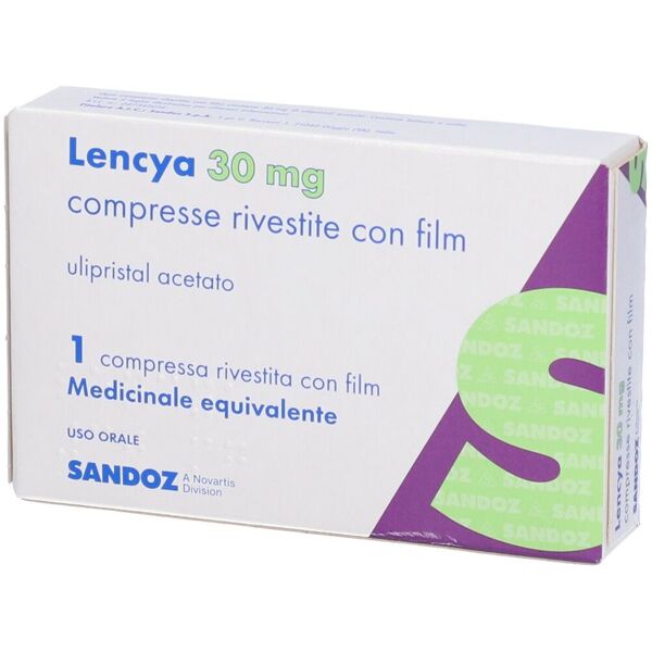 sandoz spa lencya 1 compressa rivestita da 30 mg - contraccezione postcoitale di emergenza