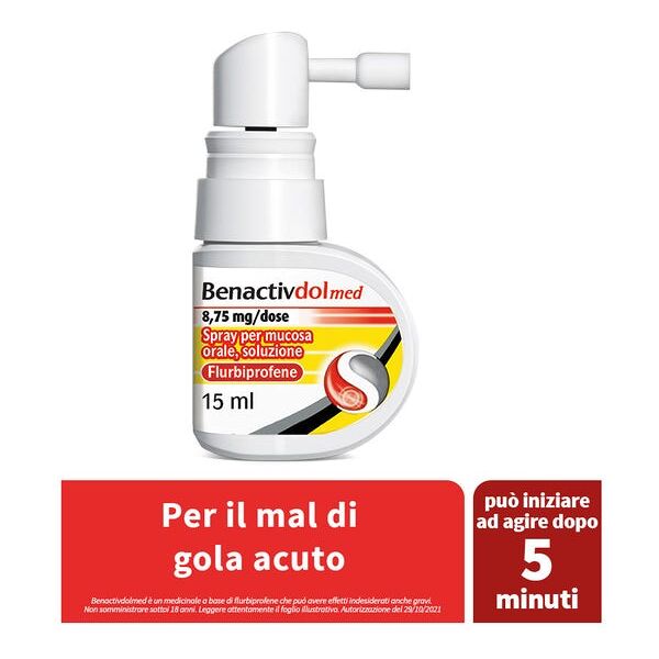 reckitt benckiser h.(it.) spa benactivdolmed - spray per mucosa orale 15ml, lenitivo per afte e irritazioni