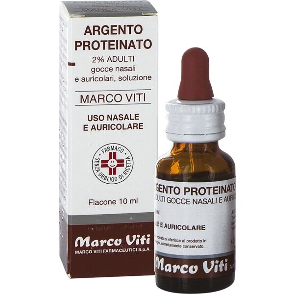 marco viti farmaceutici spa argento proteinato - marco viti 2% - 10ml uso nasale ed auricolare