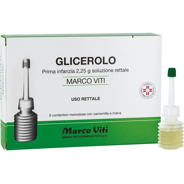 marco viti farmaceutici spa glicerolo prima infanzia 6 contenitori da 2,25g - delicatezza e comfort per i più piccoli