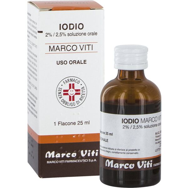 marco viti farmaceutici spa iodio 2%/2.5% soluzione orale 25ml - integratore per la salute della tiroide