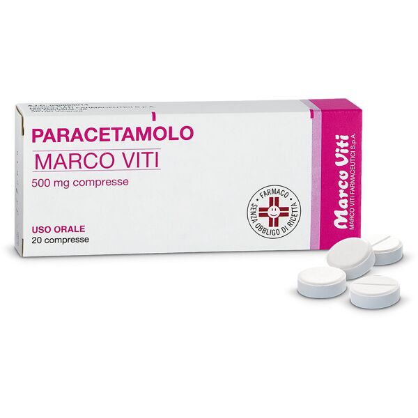 marco viti farmaceutici spa paracetamolo 20 compresse 500mg - integratore per il dolore e la febbre