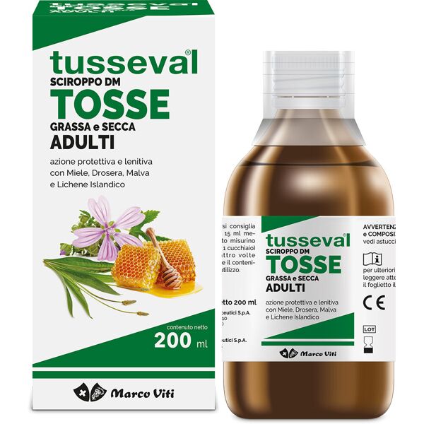 marco viti farmac tusseval sciroppo tosse adulti 200ml - rimedio naturale per la tosse secca e grassa