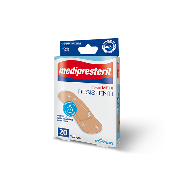 corman spa medipresteril cerotti resistenti medi 7x2cm - confezione da 20 pezzi