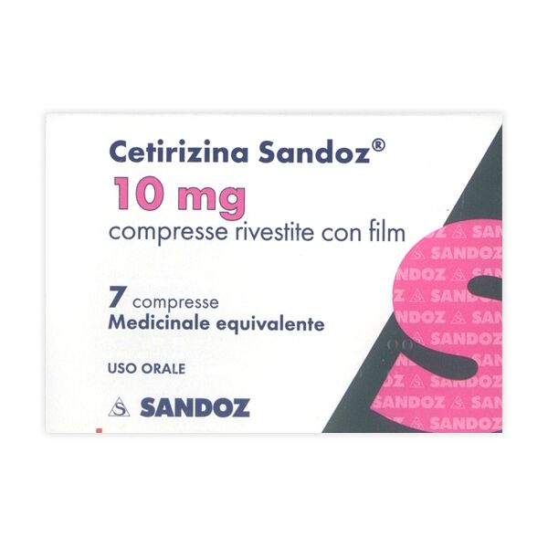 sandoz spa cetirizina sandoz 10mg - compresse antiallergiche - 7 compresse rivestite