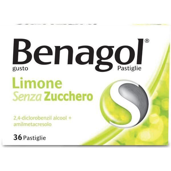 reckitt benckiser benagol - 36 pastiglie gusto limone senza zucchero, integratore per il benessere della gola