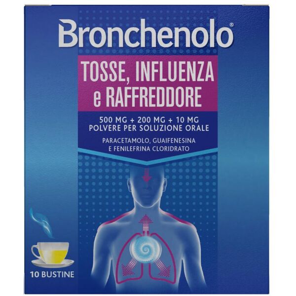 perrigo bronchenolo tosse, influenza e raffreddore - 10 bustine, rimedio naturale per il benessere respiratorio