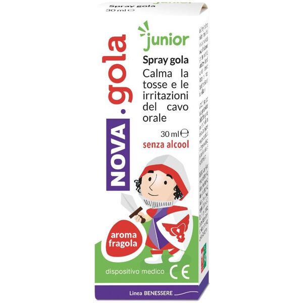 nova argentia srl ind. farm nova gola junior spray 30ml gusto fragola - sollievo delicato per la gola dei bambini