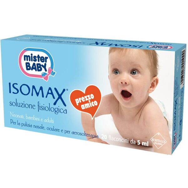 euritalia pharma (div.coswell) mister baby - isomax soluzione fisiologica 20 flaconcini 5 ml