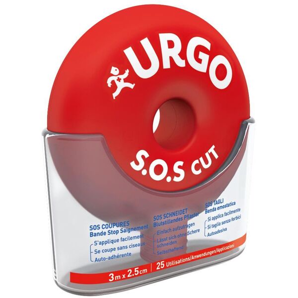 agave srl urgo sos cut benda autoadesiva 3mx2,5cm 1 pezzo