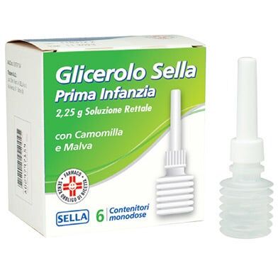 sella srl glicerolo sella prima infanzia 6 contenitori monodose 2,25g soluzione rettale camomilla/malva