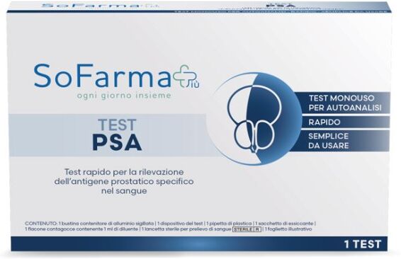 sofarmapiu' sofarmapiù test psa autodiagnostico - rilevazione rapida dell'antigene prostatico specifico nel sangue