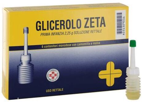 zeta farmaceutici spa glicerolo zeta prima infanzia 2,25g soluzione rettale con camomilla e malva - trattamento stitichezza occasionale (6 contenitori monodose)