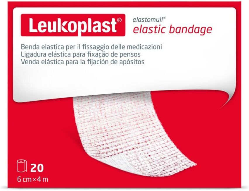 essity italy spa elastomull - benda di fissaggio 4m x 6cm - benda elastica per bendaggio linfologico e medicazioni