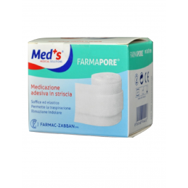 farmac-zabban meds pore medicazione autoadesiva tessuto non tessuto 1mx10cm - copertura affidabile per piccole ferite