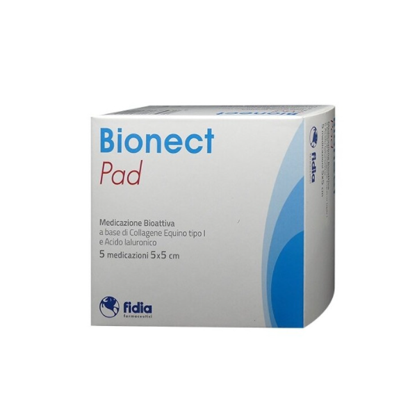 fidia farmaceutici spa bionect pad - medicazioni bioattive 5x5cm, confezione da 5 pezzi