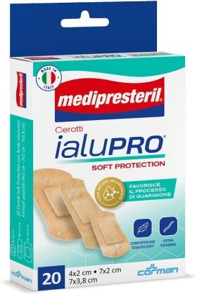 corman spa medipresteril ialupro soft protection cerotti - confezione da 3 misure, 20 cerotti