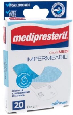 corman spa medipresteril cerotto medio impermeabile 7x2cm - confezione da 20 pezzi