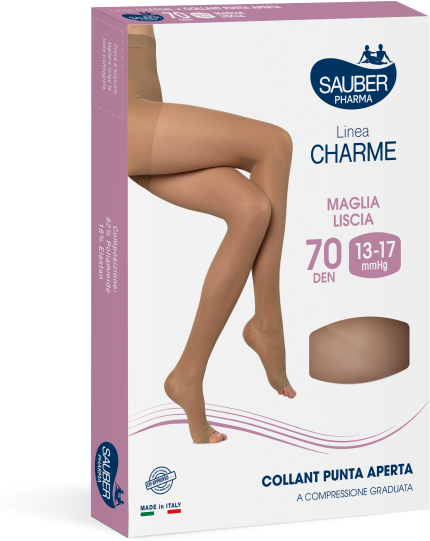 desa pharma srl collant a punta aperta 70 denari neutro beige taglia 5 - linea charm