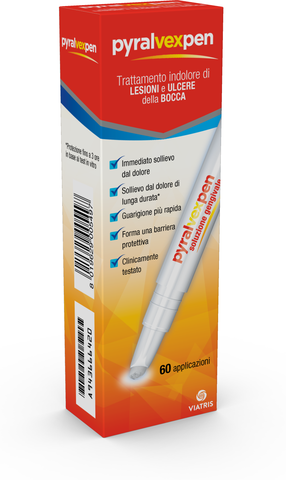 viatris healthcare limited pyralvex 0,5% + 0,1% soluzione gengivale 1 flacone da 10 ml