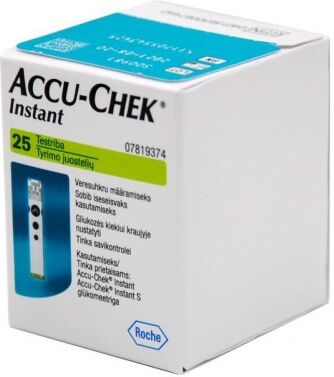 roche diabetes care italy spa accu-chek instant - 25 strips per misurazione glicemia, confezione da 25