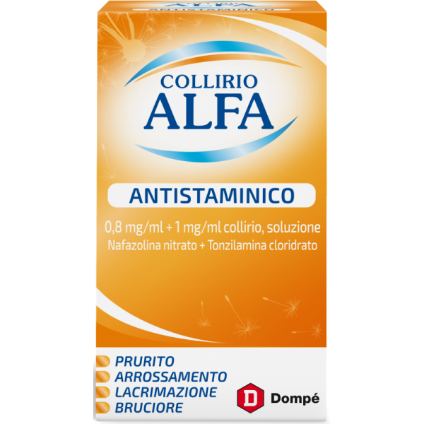 dompe' collirio alfa - antistaminico 10ml, soluzione oftalmica per allergie occhi