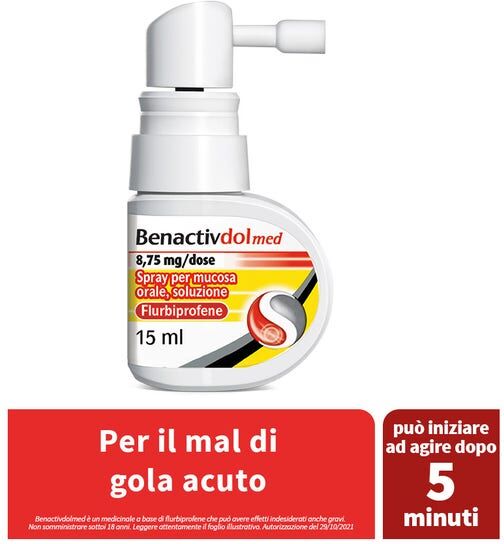 reckitt benckiser h.(it.) spa benactivdolmed - spray per mucosa orale 15ml, lenitivo per afte e irritazioni