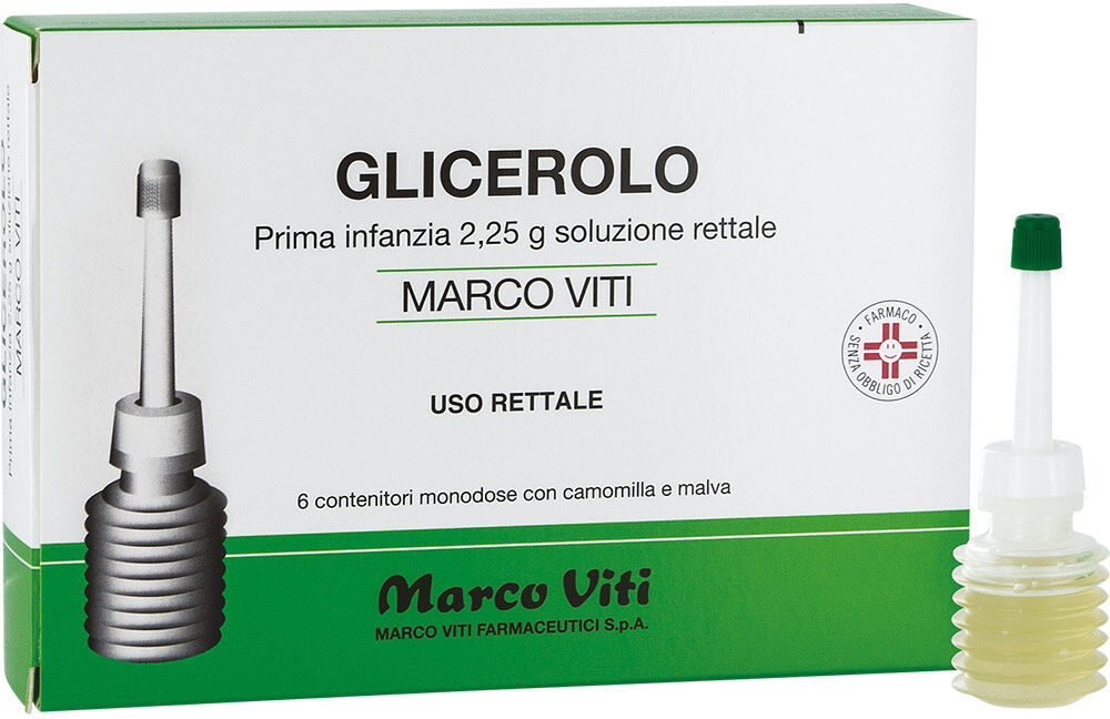 marco viti farmaceutici spa glicerolo prima infanzia 6 contenitori da 2,25g - delicatezza e comfort per i più piccoli