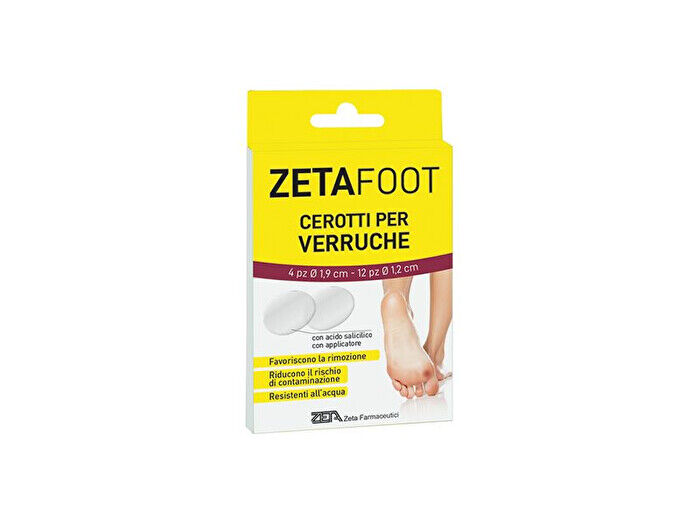zeta farmaceutici spa zeta foot - cerotti per verruche 4 pezzi da 1,9cm + 12 pezzi da 1,2cm, rimozione verruche e calli
