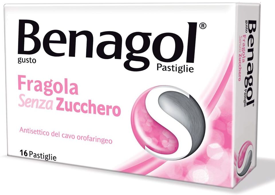 reckitt benckiser h.(it.) spa benagol - 16 pastiglie gusto fragola senza zucchero, lenitivo per la gola