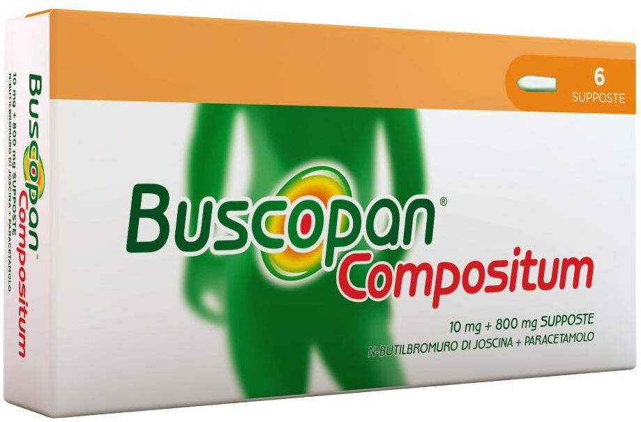 opella healthcare buscopan compositum 6 supposte per dolori gastrointestinali e altri disagi