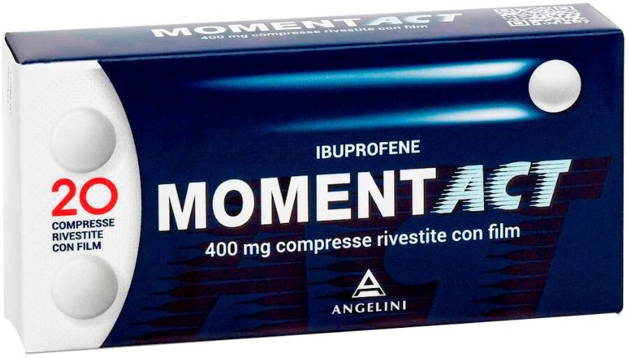 angelini pharma spa momentact 20 compresse da 400mg - analgesico e antinfiammatorio - rapido trattamento per il mal di testa forte