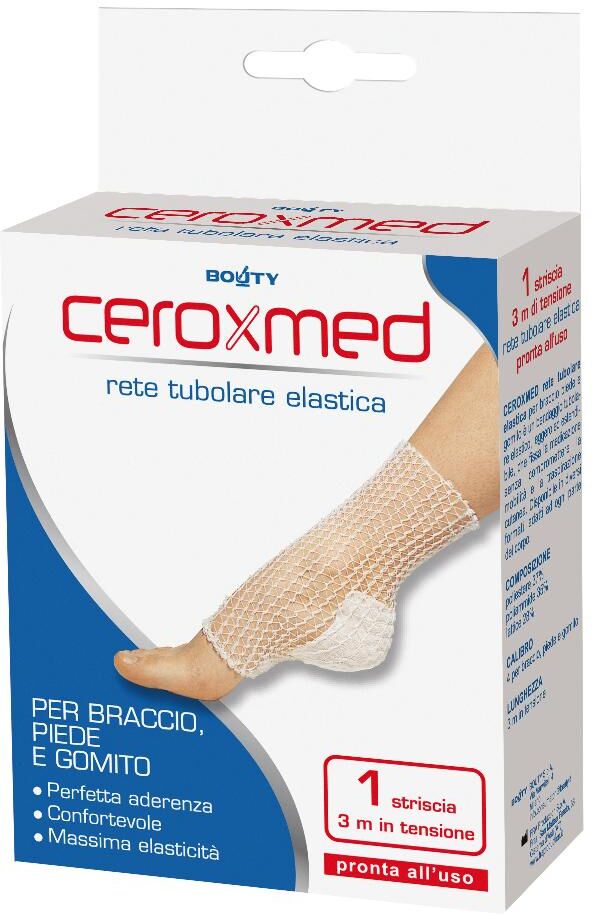 nova argentia srl ind. farm ceroxmed rete tubolare elastica per braccio piede gomito 1 striscia da 3m