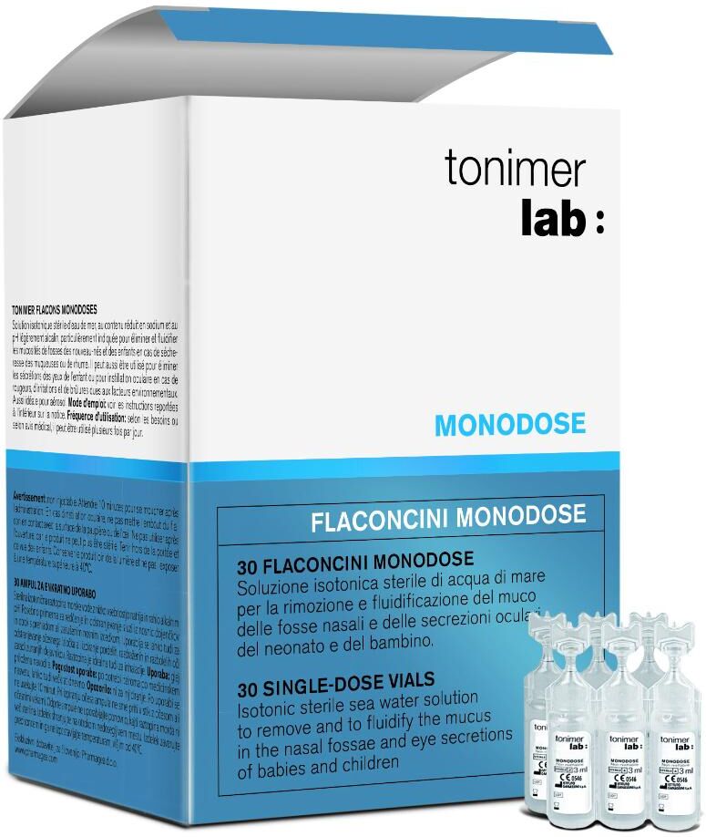 ganassini health care tonimer soluzione normal 30 fiale da 5ml - acqua di mare isotonica per neonati e bambini - ideale per aerosol e raffreddori