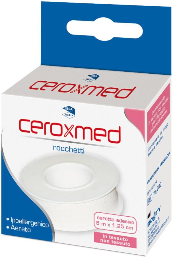 nova argentia srl ind. farm ceroxmed rocchetti cerotto adesivo 1,25cmx5m - sicurezza e comfort per fissare le medicazioni