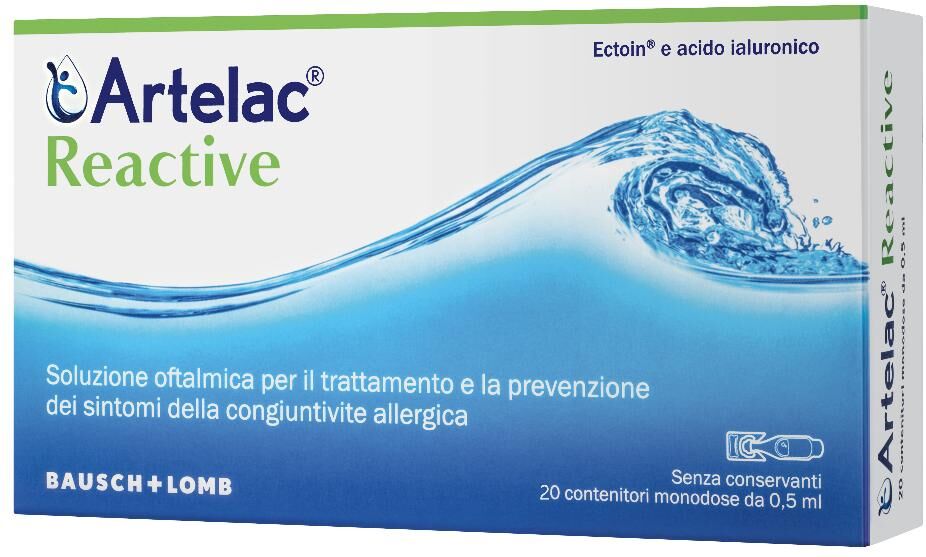 bausch & lomb artelac reactive - soluzione oftalmica trattamento congiuntivite 20 flaconi 