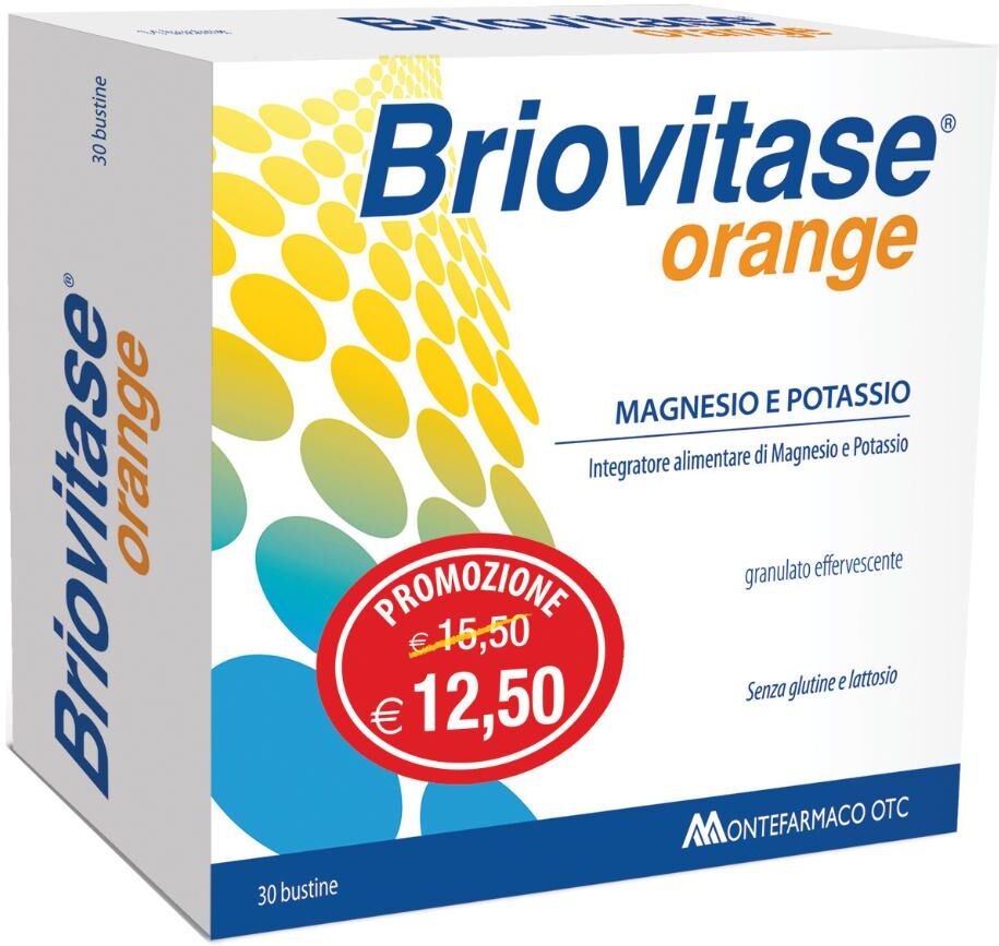 montefarmaco otc spa briovitase linea sali minerali integratore magnesio potassio 30 buste arancia