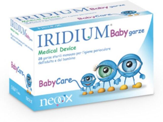 fidia farmaceutici spa garza oculare medicata iridium baby: soluzione naturale per l'igiene oculare - confezione da 28 pezzi