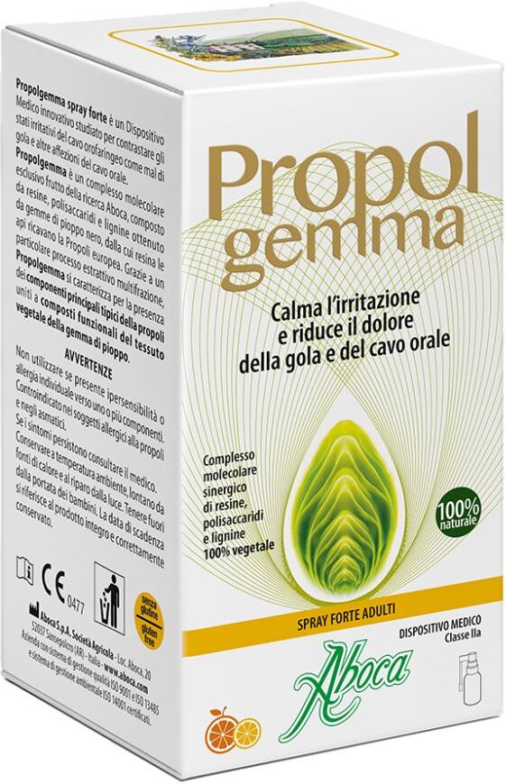 aboca spa societa' agricola propolgemma spray forte 30ml - integratore per il benessere della gola - con propoli e echinacea