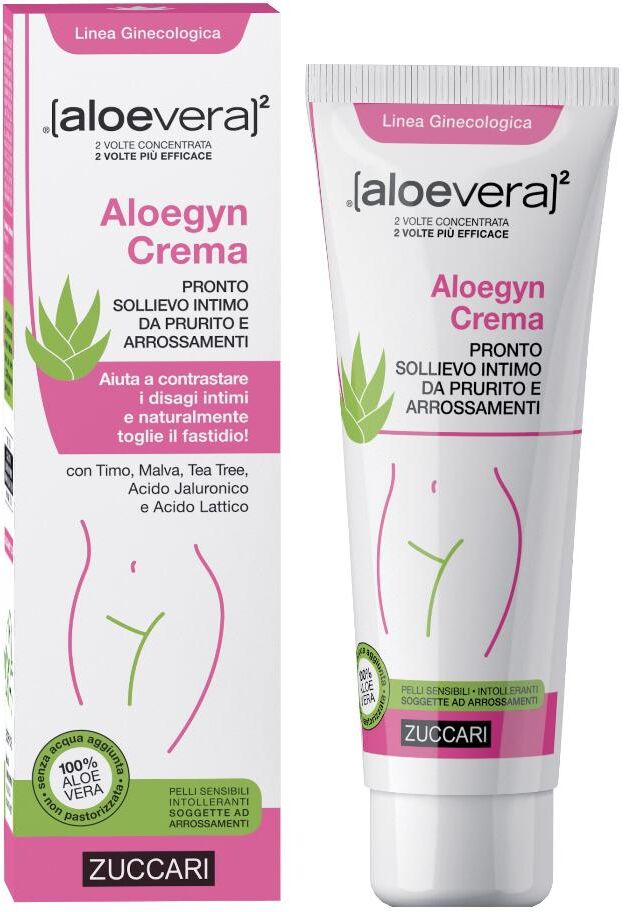 zuccari srl zuccari - aloevera2 aloegyn crema 50 ml - sollievo istantaneo da prurito e arrossamenti con l'aloe vera